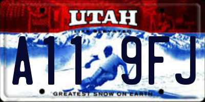 UT license plate A119FJ