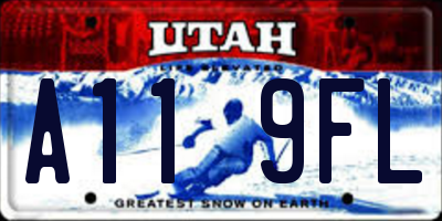 UT license plate A119FL