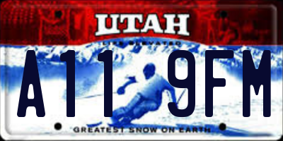UT license plate A119FM