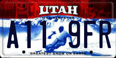 UT license plate A119FR