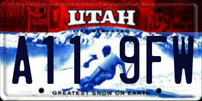 UT license plate A119FW
