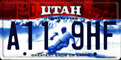 UT license plate A119HF