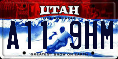 UT license plate A119HM