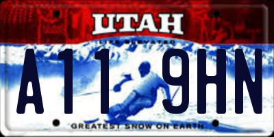 UT license plate A119HN