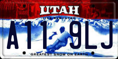 UT license plate A119LJ