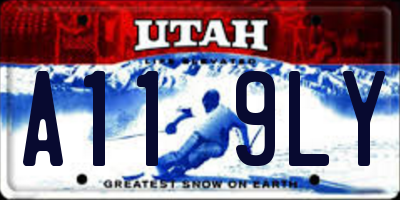 UT license plate A119LY