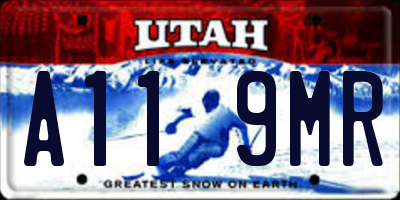 UT license plate A119MR