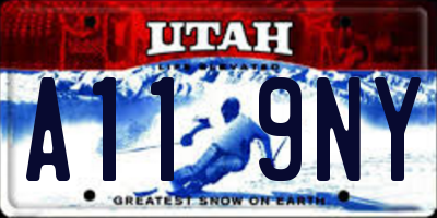 UT license plate A119NY