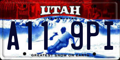 UT license plate A119PI