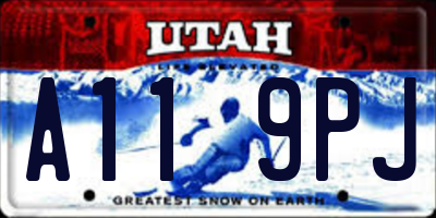 UT license plate A119PJ