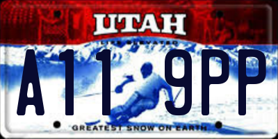 UT license plate A119PP