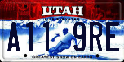 UT license plate A119RE