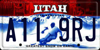 UT license plate A119RJ