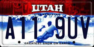 UT license plate A119UV