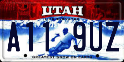 UT license plate A119UZ