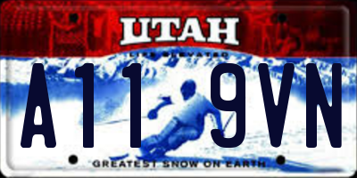 UT license plate A119VN