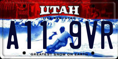 UT license plate A119VR