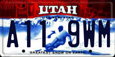 UT license plate A119WM