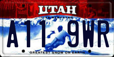 UT license plate A119WR