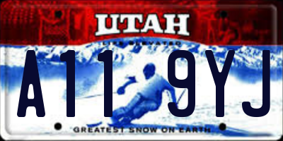 UT license plate A119YJ