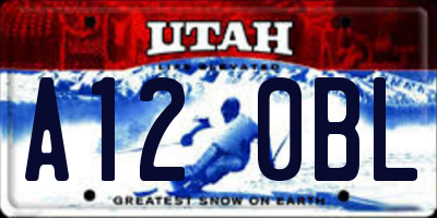 UT license plate A120BL