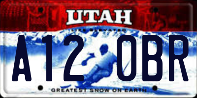 UT license plate A120BR