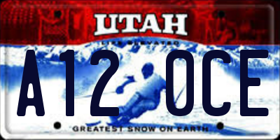 UT license plate A120CE