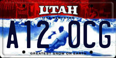 UT license plate A120CG