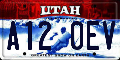 UT license plate A120EV