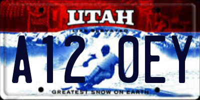UT license plate A120EY