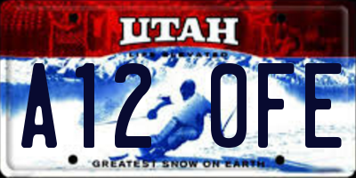 UT license plate A120FE