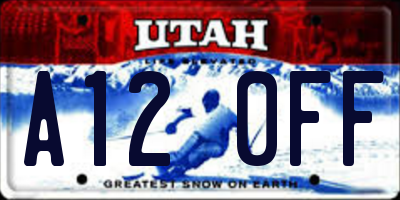 UT license plate A120FF