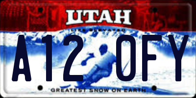 UT license plate A120FY