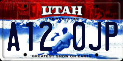 UT license plate A120JP
