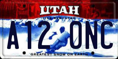 UT license plate A120NC