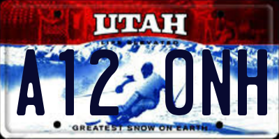 UT license plate A120NH
