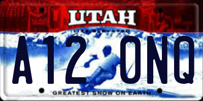 UT license plate A120NQ