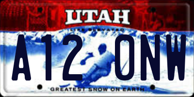 UT license plate A120NW