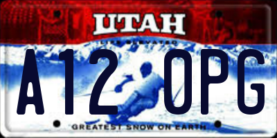 UT license plate A120PG