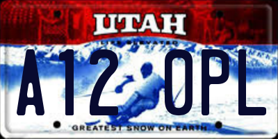 UT license plate A120PL