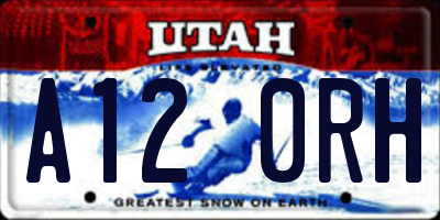 UT license plate A120RH