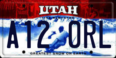 UT license plate A120RL