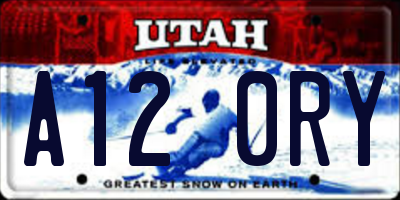 UT license plate A120RY