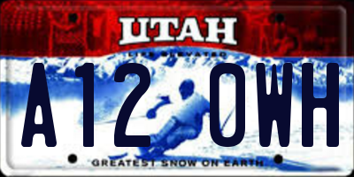 UT license plate A120WH