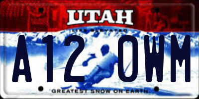 UT license plate A120WM