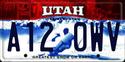 UT license plate A120WV