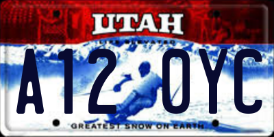 UT license plate A120YC