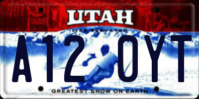 UT license plate A120YT
