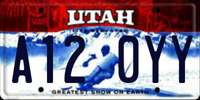 UT license plate A120YY