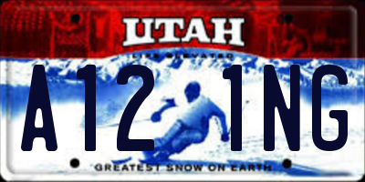 UT license plate A121NG